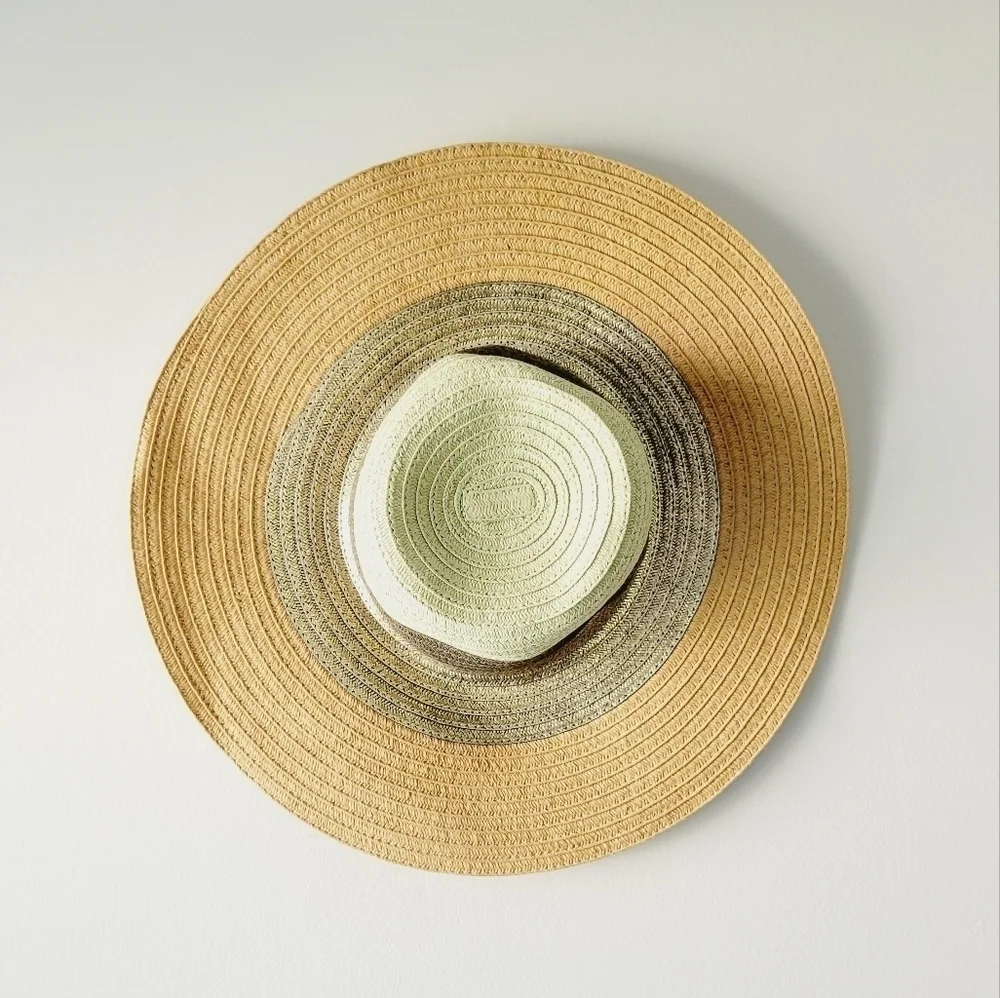 Express women's summer hat color cream, green and brown one size‎